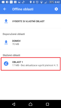 Volba stažené oblasti