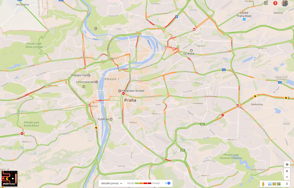 Mapy Google mají přehled o dopravní situaci