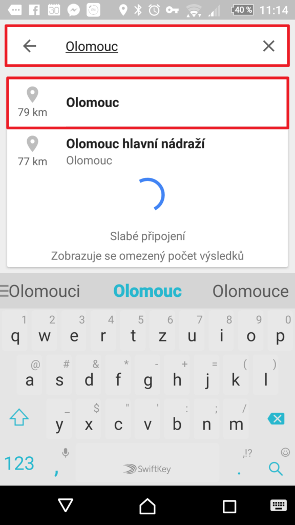 Vyhledání další zastávky
