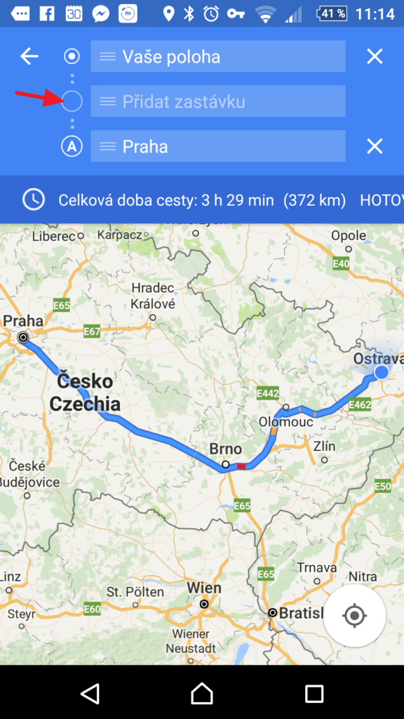 mapy google zmena poradi zastavky 3