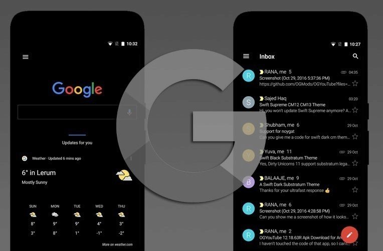 mel by google nabidnout tmavou verzi svych aplikaci ico