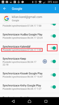 Synchronizace probíhá