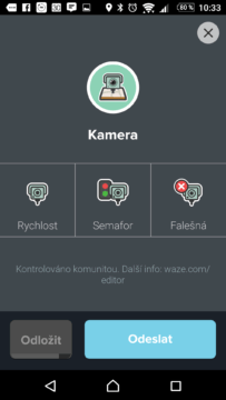 Hlášení dopravní kamery či radaru