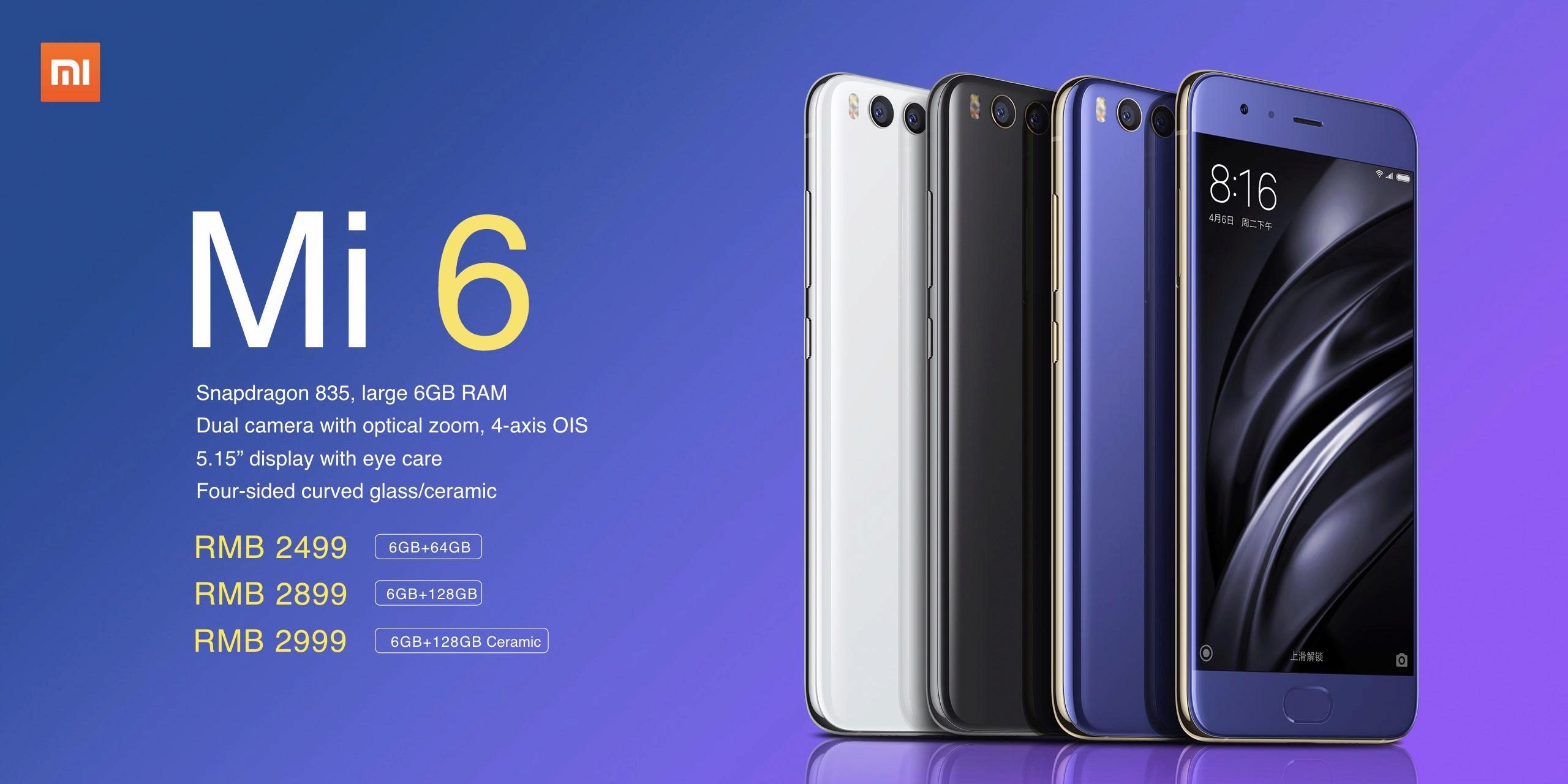 Xiaomi Mi 6 with Snapdragon 835 goes official 