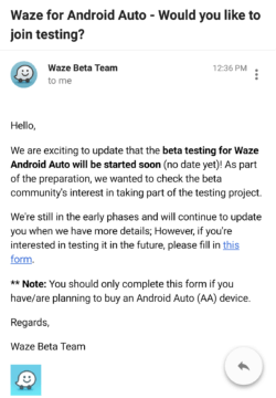 Pozvánka na testování navigace Waze pro Android Auto