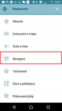 Jděte do sekce Navigace