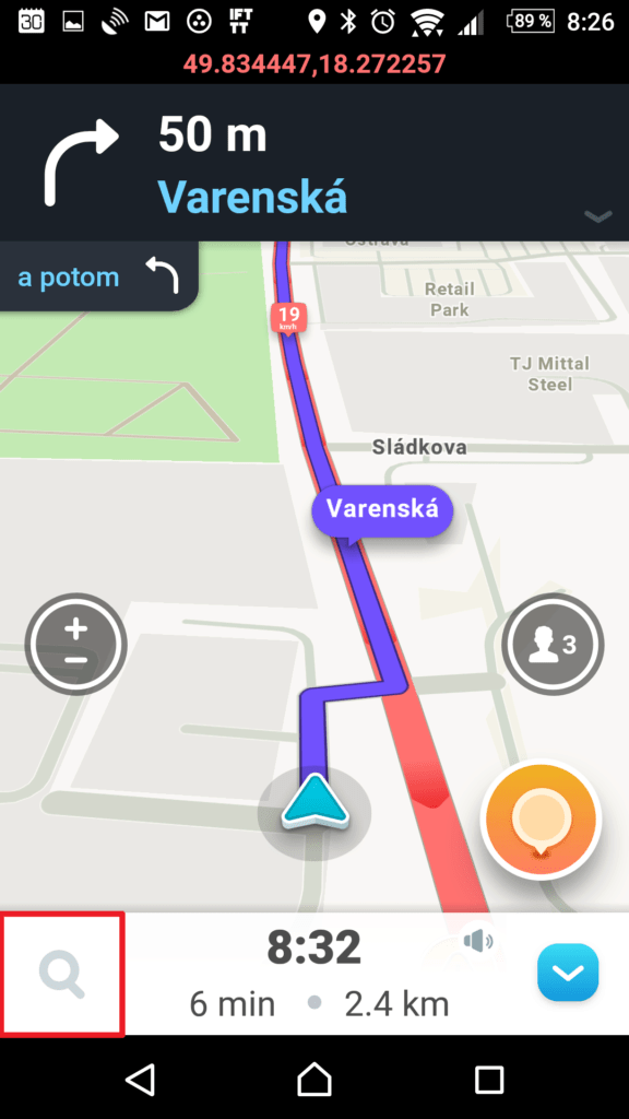 Klepněte na tlačítko s obrázkem lupy