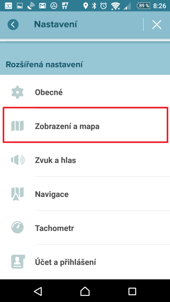 Jděte do sekce Zobrazení a mapa