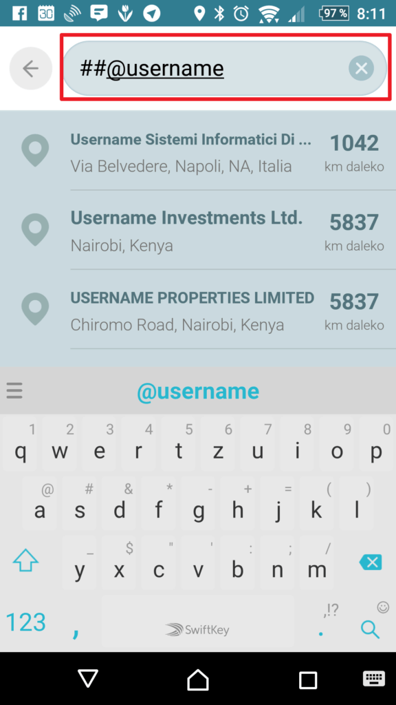 Zadejte ##@username
