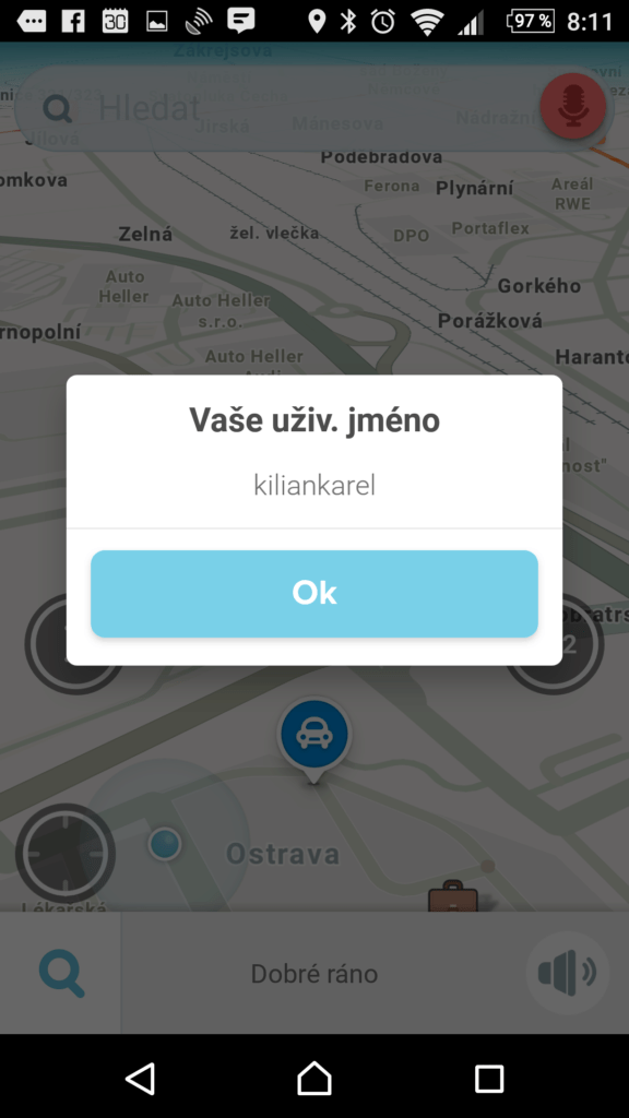 Vaše uživatelské jméno
