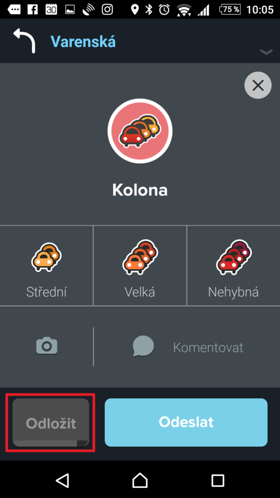 Po vypršení času se událost odloží