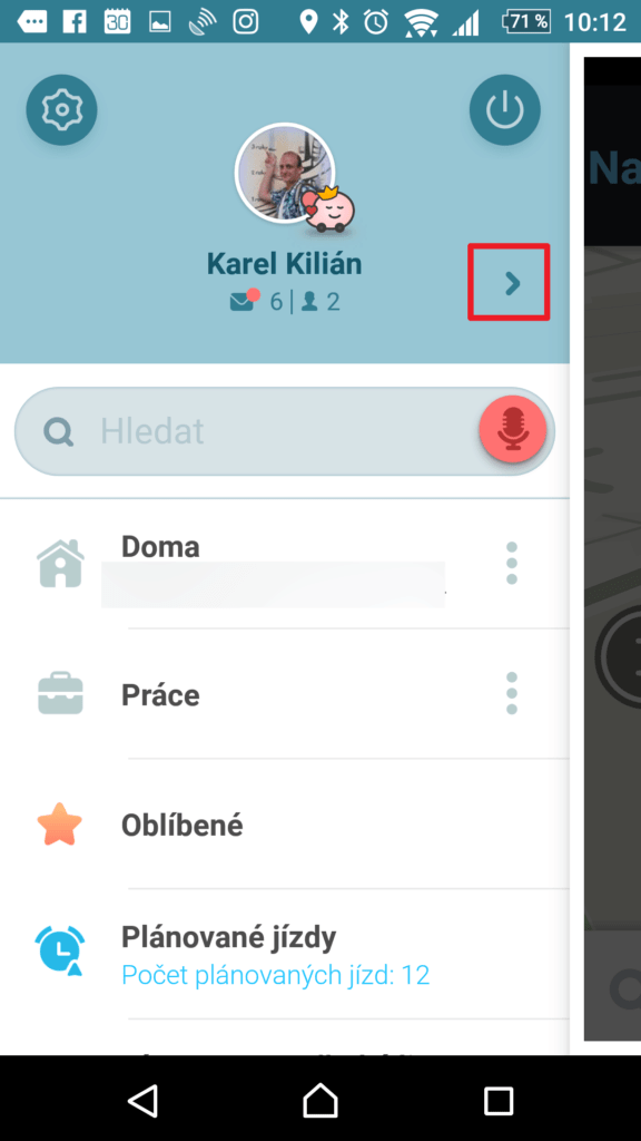 Použijte malou šipku