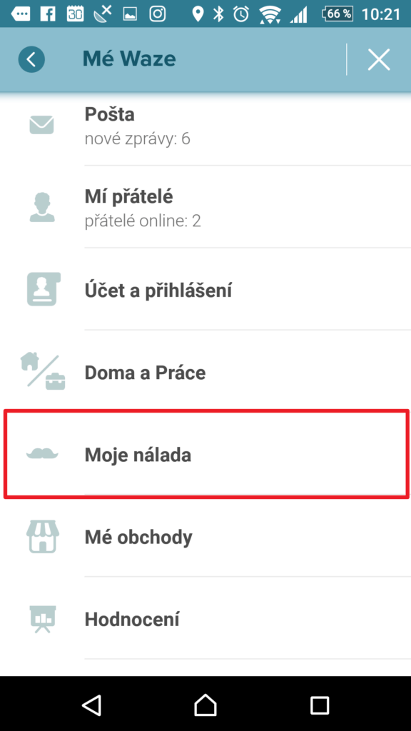 Sekce Moje nálada