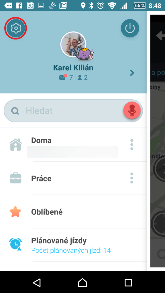 Klepněte na ikonu s ozubeným kolečkem