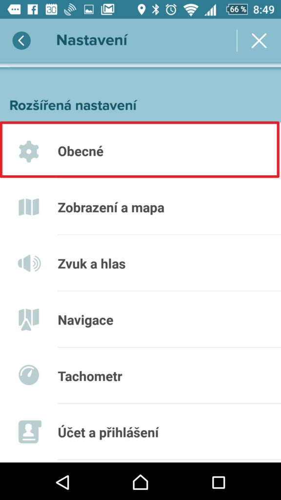 Jděte do sekce Obecné