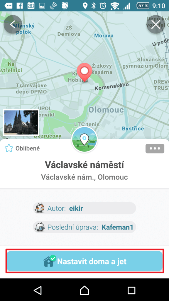 Uložte volbou Nastavit doma