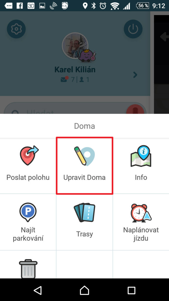 Použijte možnost Upravit Doma