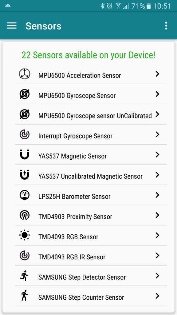 Aplikace My Device senzory 1