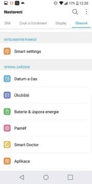 LG G6 system nastaveni