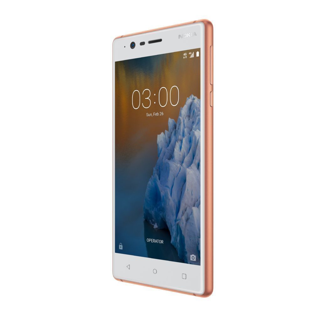 Nokia 3 Copper White front
