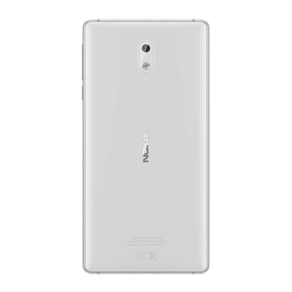 Nokia 3 Silver White back