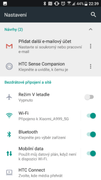 HTC U Ultra nastavení