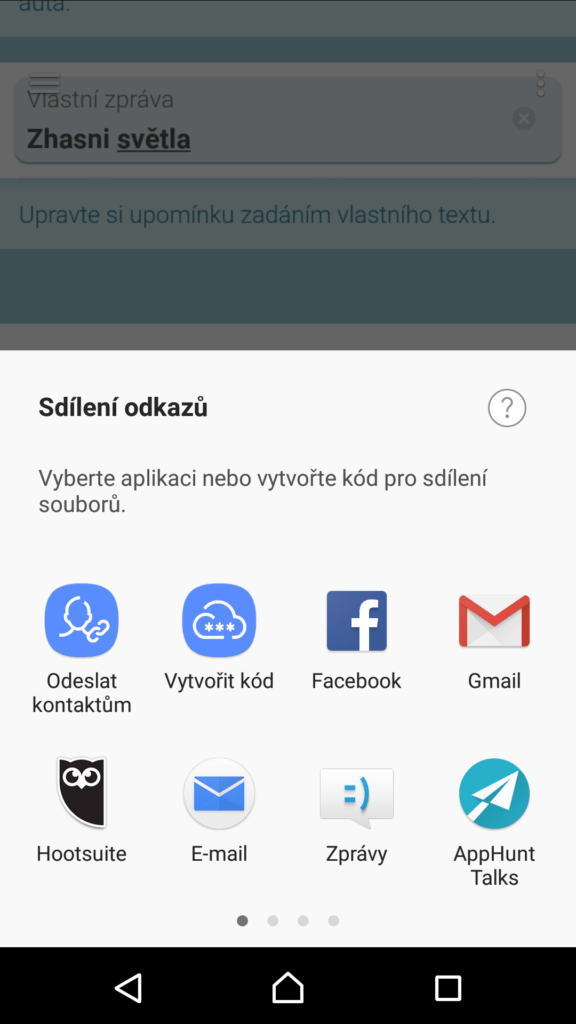 Možnosti sdílení