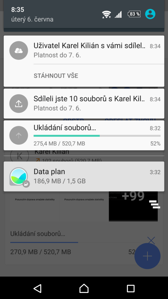 Notifikace aplikace