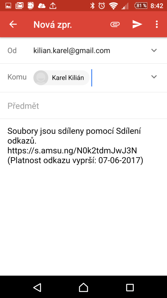Sdílení pomocí odkazu