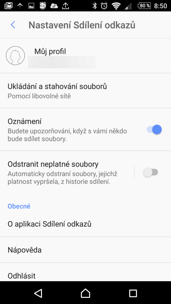 Možnosti nastavení aplikace
