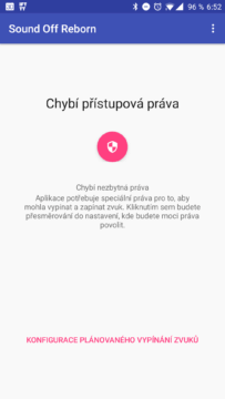 Chybějící přístupová práva