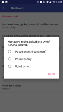 Typ tichého režimu