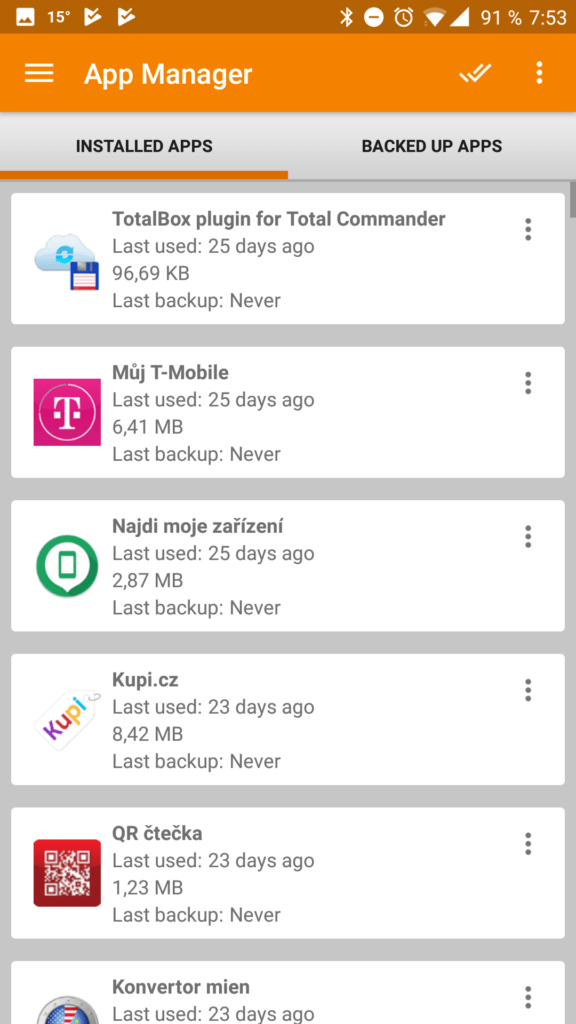 Správa aplikací