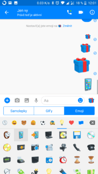 facebook messenger skryte funkce ikonky