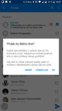 facebook messenger skryte funkce muj den