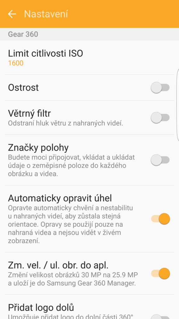 Samsung Gear 360 mobilní aplikace 4