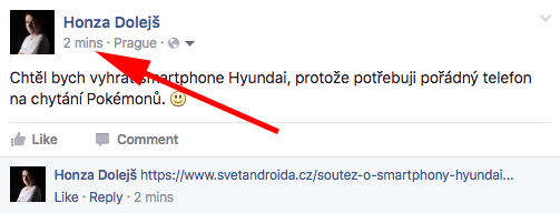 Souteu o smartphony Hyundai facebook navod
