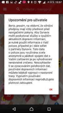 Upozornění uživatele