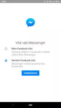 facebook messenger skryte funkce registrace