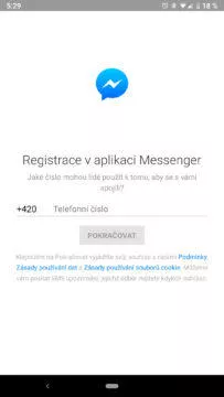 facebook messenger skryte funkce telefon