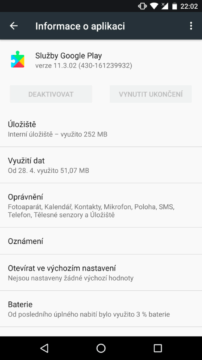 Aplikace Služby Google Play 3
