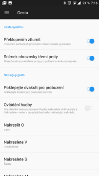 Podpora gest OxygenOS OnePlus 5