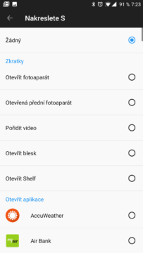 Funkce písmen na displeji OxygenOS OnePlus 5