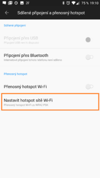 Nastavit Wi-Fi hotspot před prvním použitím