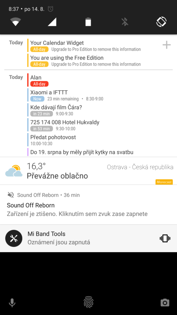 Detailnější pohled na kalendář