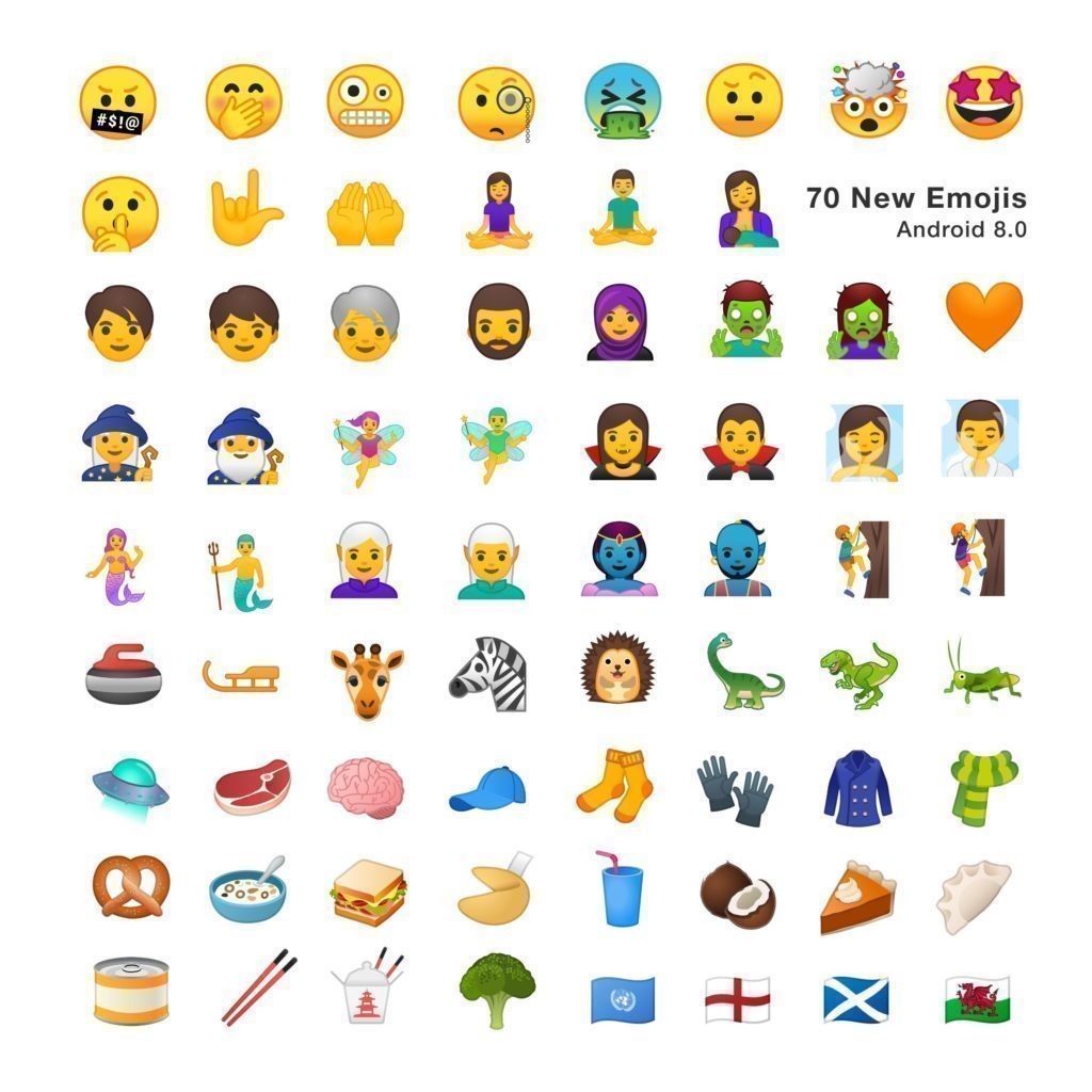 android 8 oreo nove emoji ikony