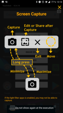 Aplikace Touchshot (Screenshot)