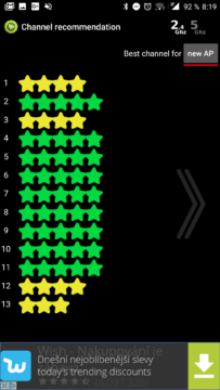 aplikace wifi analyzer idealni kanal hledani
