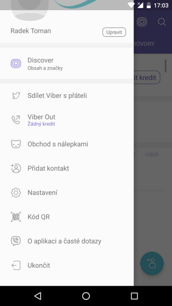 aplikace viber vymena cisla