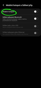 Wi-Fi hotspot nastavení připojení internet 3 mobilní hotspot nastavení